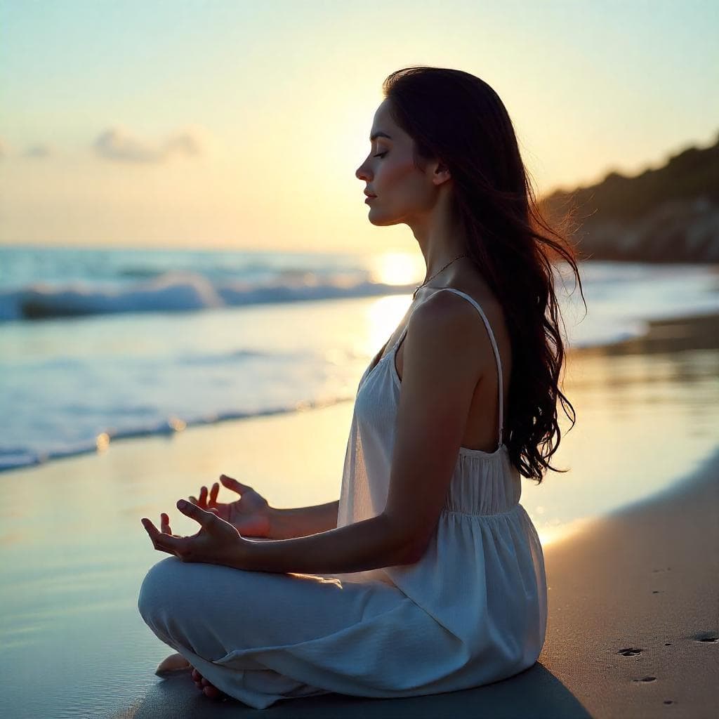 young woman meditating