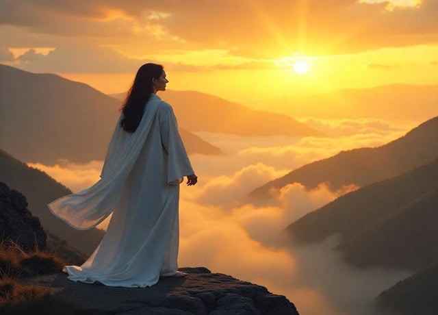 spirit guide with flowing white robes