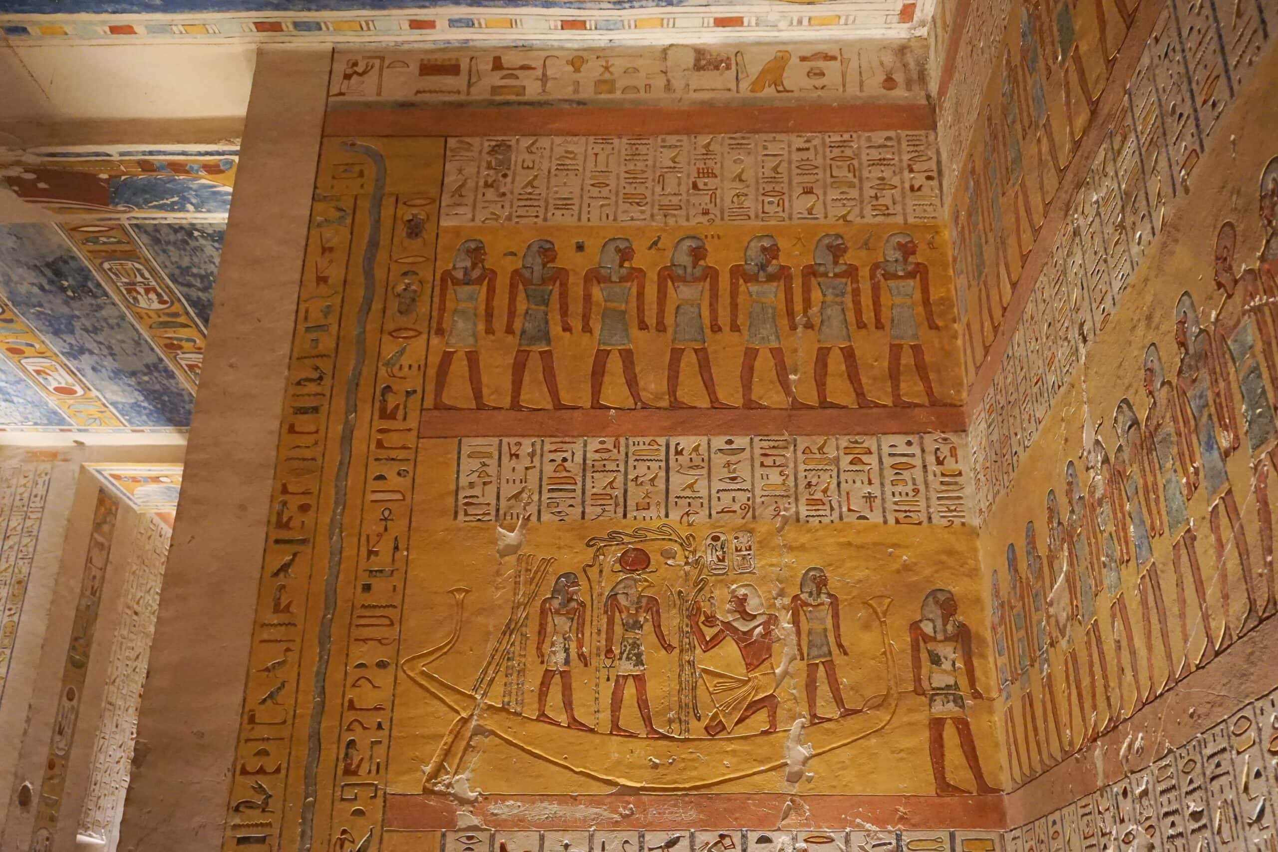 Luxor, Egypt: Artwork in a Tomb in the Valley of the Kings Inside the waterfall view on Day 4 - Mt. Shasta Retreat